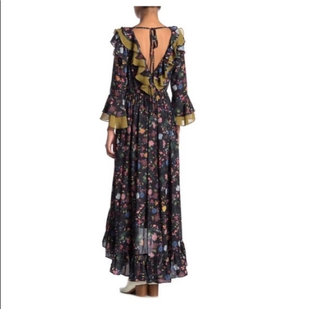 TOV Floral Houndstooth Ruffle High/Low Hem Dress - Picture 4 of 6